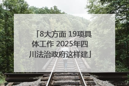 8大方面 19项具体工作 2025年四川法治政府这样建