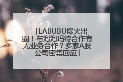 LABUBU爆火出圈！与泡泡玛特合作有无业务合作？多家A股公司密集回应