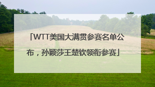 WTT美国大满贯参赛名单公布，孙颖莎王楚钦领衔参赛